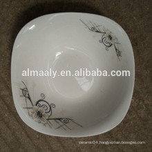 Square shape ceramic salad bowl